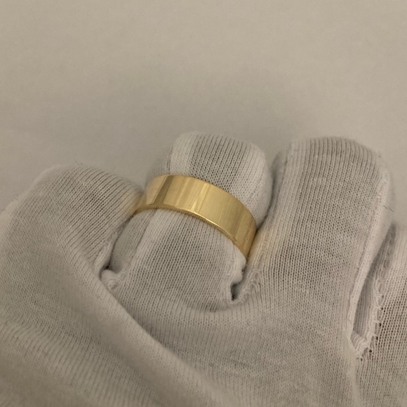 6 MM Flat 14KT Gold Plated Silver Band Ring - Picture 6 of 6